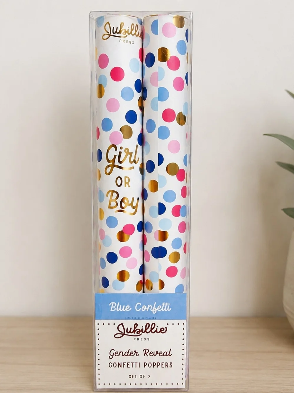 New! Gender Reveal Confetti Poppers Set of 2 - Baby Boy! Blue Confetti 🎉🎉